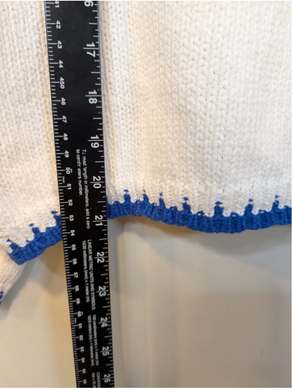 Little Lies Gone Fishing Cotton Knit Sweater White Green Blue Coastal Size S/M - Picture 4 of 6